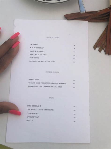 fendi cafe menu prices|dior cafe miami prices.